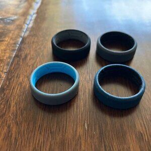 4 vinyl rings blue grey black for men flexible comfortable